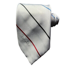 Oscar De La Renta Mens Tie Necktie Multicolor Stripe Tied Woven Classic 57 Inch